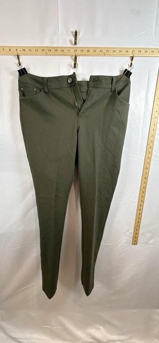 Ambiance Apparel Women Plus Size 2XL Olive Green Skinny Stretch Pants Jeggings